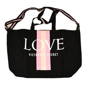 Victoria's Secret Black and Pink Love Tote